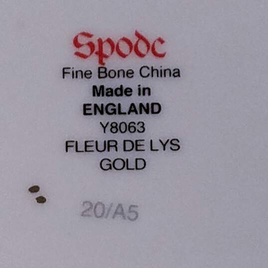 Spode China  2 Piece Set  Gold Fleur De Lys Motif Table Ware image number 6