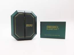 Seiko Kinetic Sapphire Crystal Gold Tone Men's Dress Watch In Original Box 340.8g