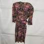 Vintage 80s R.E.O. Originals Women's Floral Print Belted Midi Dress Size 12 image number 2