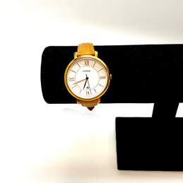 Designer Fossil ES3988 Adjustable Leather Strap Round Analog Quartz Wristwatch