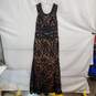Tadashi Shoji Petite WM's Black & Beige Lace Embroidered Sheath Maxi Dress Size 10 P image number 2