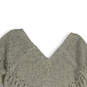 NWT Womens Gray Knitted V-Neck Long Sleeve Pullover Sweater Size XL image number 4
