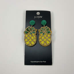 Designer J. Crew Gold-Tone Pineapple Shape Beaded Modern Stud Earrings