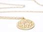 14K Yellow Gold Personalized Etched Circle Pendant Necklace 1.4g image number 3