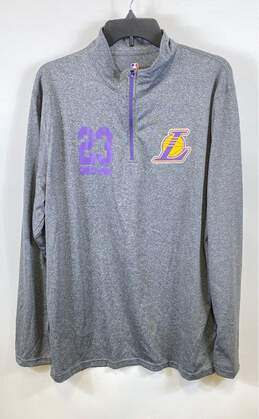 NBA Mens Gray Los Angeles Lakers LeBron James #23 Basketball T-Shirt Size XL