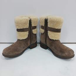 UGG Buckle Zip-Up Sheepskin Suede Boots (Size 5 Women's) alternative image