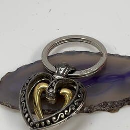 Designer Brighton Two-Tone Fashionable Double Heart Charm Keychain