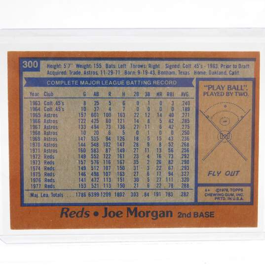 1978 HOF Joe Morgan Topps All-Star Cincinnati Reds image number 2