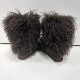 Bearpaw Women's Leather Brown Winter Fur Boots Size 8 alternative image