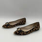 Womens W14054 Brown Black Leopard Print Pointed Toe Ballet Flats Size 9 B image number 3