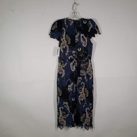 NWT Womens Floral Round Neck Short Sleeve Sheath Dress Size 0 image number 2