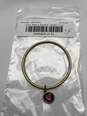 Womens Gold Round Shape Bangle Bracelet With Authentic Heart Charm image number 4
