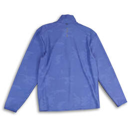 Mens Blue Camouflage Mock Neck Long Sleeve Pullover Jacket Size M alternative image