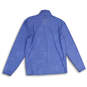 Mens Blue Camouflage Mock Neck Long Sleeve Pullover Jacket Size M image number 2