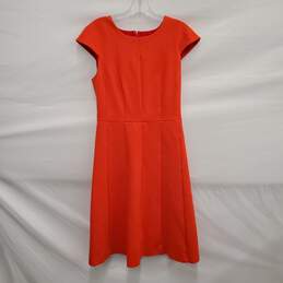J. Crew WM's Mathilde Aline Bright Orange Midi Sleeveless Dress Size 4