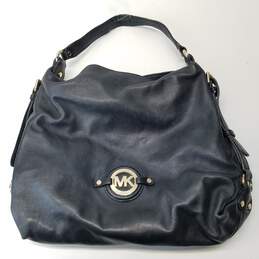 Michael Kors Black Leather Shoulder Hobo Tote Bag