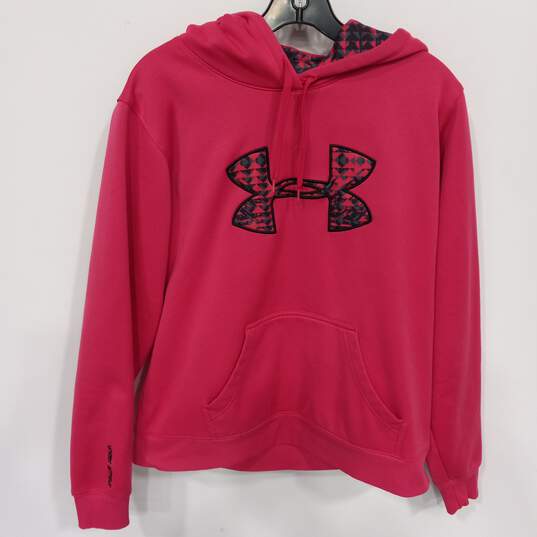 Under Armor Pink Pullover Hoodie Women's Size L image number 1