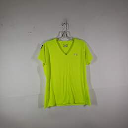 Womens Semi-Fitted Heat Gear V-Neck Short Sleeve Pullover T-Shirt Size Large