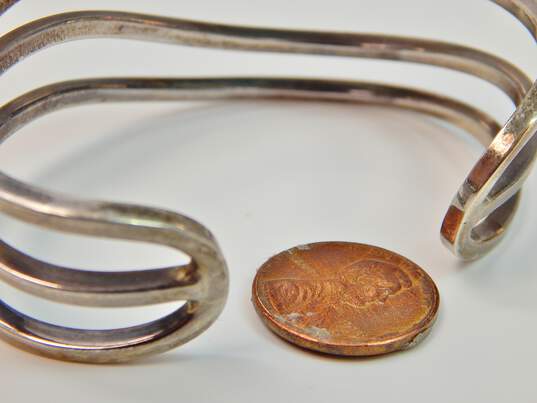 Artisan 925 3-Wave Open Cut Wide Cuff Bracelet 32.1g image number 5