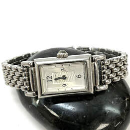 Designer Coach 0820 Silver-Tone Stainless Steel Rectangle Analog Wristwatch