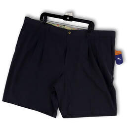 NWT Mens Black Pleated Flat Front Pockets Regular Fir Bermuda Shorts Sz 46R