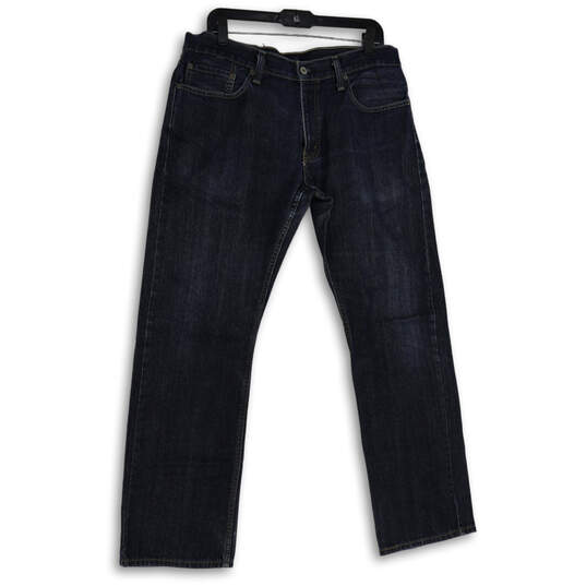 Mens Blue 514 Denim Dark Wash 5-Pocket Design Straight Jeans Size W34 L32 image number 1