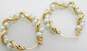10K Gold White Pearls Beaded & Twisted Hoop Earrings 4.6g image number 2
