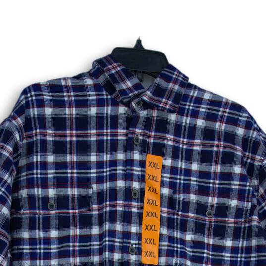NWT JACHS Mens Multicolor Plaid Spread Collar Long Sleeve Button-Up Shirt Sz XXL image number 3