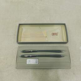 Vintage 1970s Cross Pen and Pencil Set No.2101 in Gray Org Box & Manual