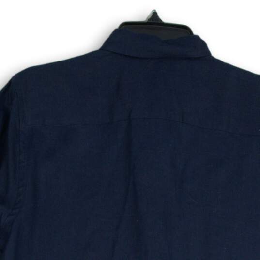 NWT Mens Blue Pointed Collar Roll Tab Sleeve Button-Up Shirt Size X-Large image number 4