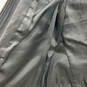 Womens Black Leather Long Sleeve Full-Zip Motorcycle Jacket Size Small image number 3