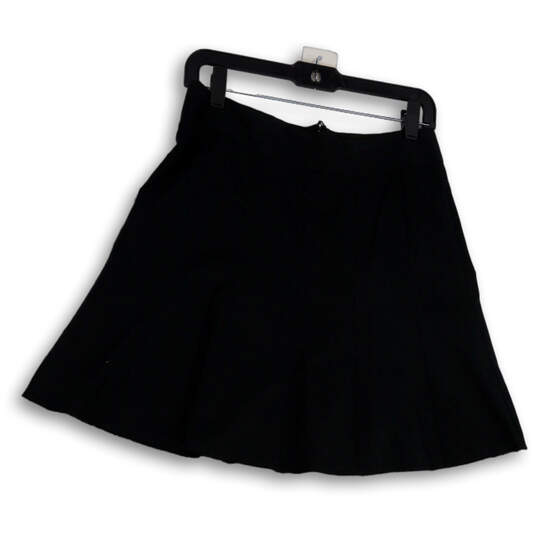 Womens Black Flat Front Back Zip Stretch Short A-Line Skirt Size 4 image number 1