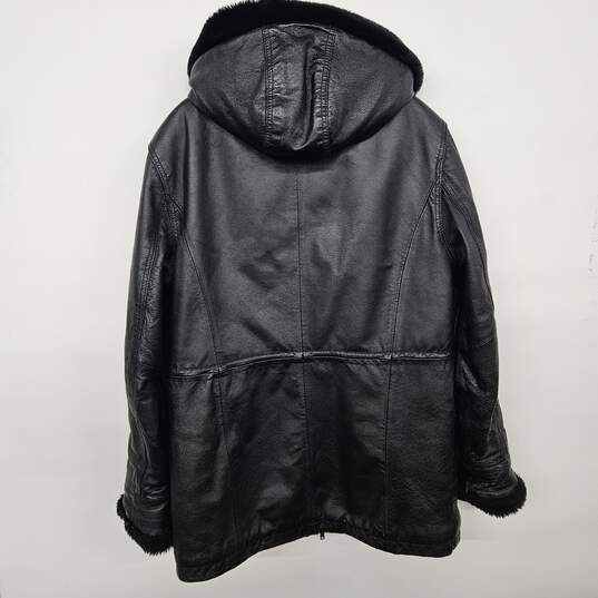 Black Leather Coat image number 2