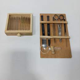 Vintage HOC Mini Microscope Kit In Wooden Box alternative image