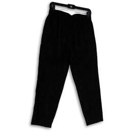 NWT Womens Black Lace Elastic Waist Regular Fit Pull-On Ankle Pants Size 6 alternative image