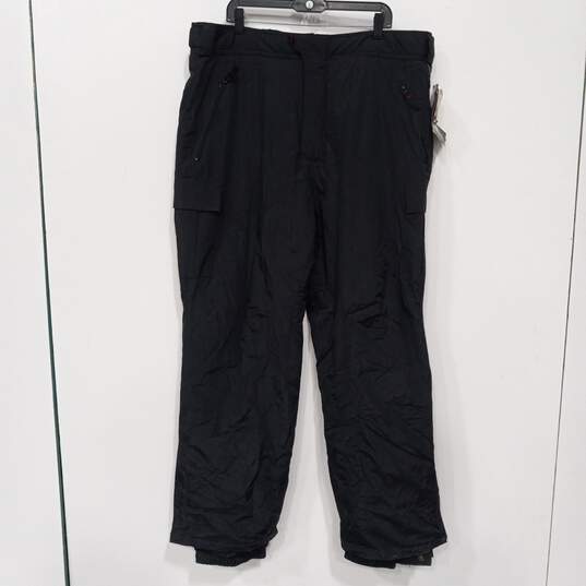 NWT Mens Black Pockets Straight Leg Insulated Winter Snow Pants Size 2XL image number 2