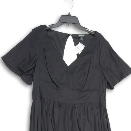 NWT Torrid Womens Black Short Sleeve V-Neck Back Zip Maxi Dress Size 12 image number 3