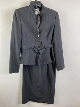 Calvin Klein Women Gray 2PC Skirt Suit 6