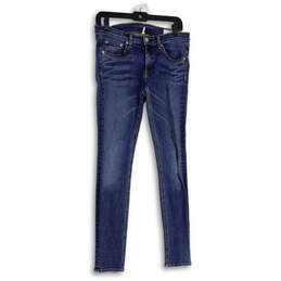 Womens Blue Denim Medium Wash 5 Pocket Design Skinny Leg Jeans Size 29