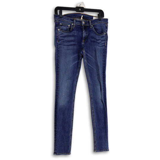 Womens Blue Denim Medium Wash 5 Pocket Design Skinny Leg Jeans Size 29 image number 1