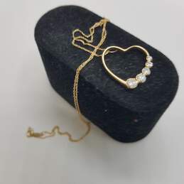 JCM Jacmel 10k Gold Cubic Zirconia Heart Pendant Necklace alternative image