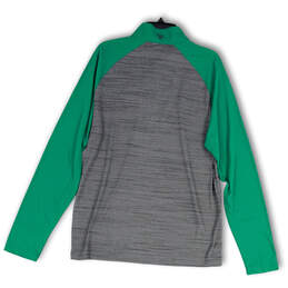 NWT Mens Green Gray Heather Mock Neck Long Sleeve 1/4 Zip T-Shirt Size L alternative image