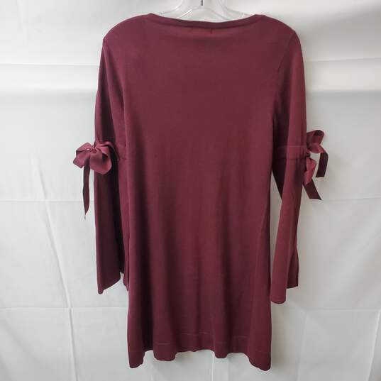 Women's Maroon Red Max Studio Size S Midi Dress Linen Blend image number 5