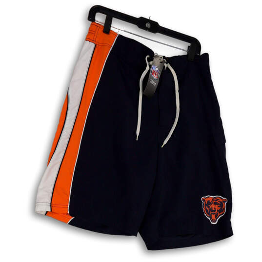 NWT Mens Blue Orange Elastic Waist Chicago Bears Team Athletic Shorts Sz L image number 1