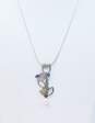 Artisan 925 Sterling Silver & 10K Yellow Gold Amethyst London Blue Topaz & Peridot Pendant Necklace 13.6g image number 1