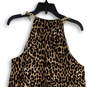 NWT Womens Black Brown Animal Print Halter Neck Pullover A-Line Dress Sz XL image number 4
