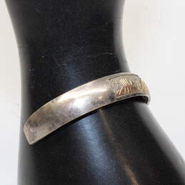 Artisan STK Signed Sterling Silver Gold Fill Accent Cuff Bracelet - 14.19g alternative image