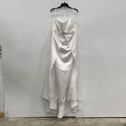 NWT Womens White Pleated Square Neck Strapless Wedding A-Line Dress Sz 24W