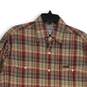 Mens Multicolor Plaid Long Sleeve Pockets Spread Collar Button-Up Shirt Size S image number 3