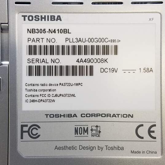 Toshiba Mini NB305-N410BL 10.1-in Intel Atom (NO HDD) image number 7